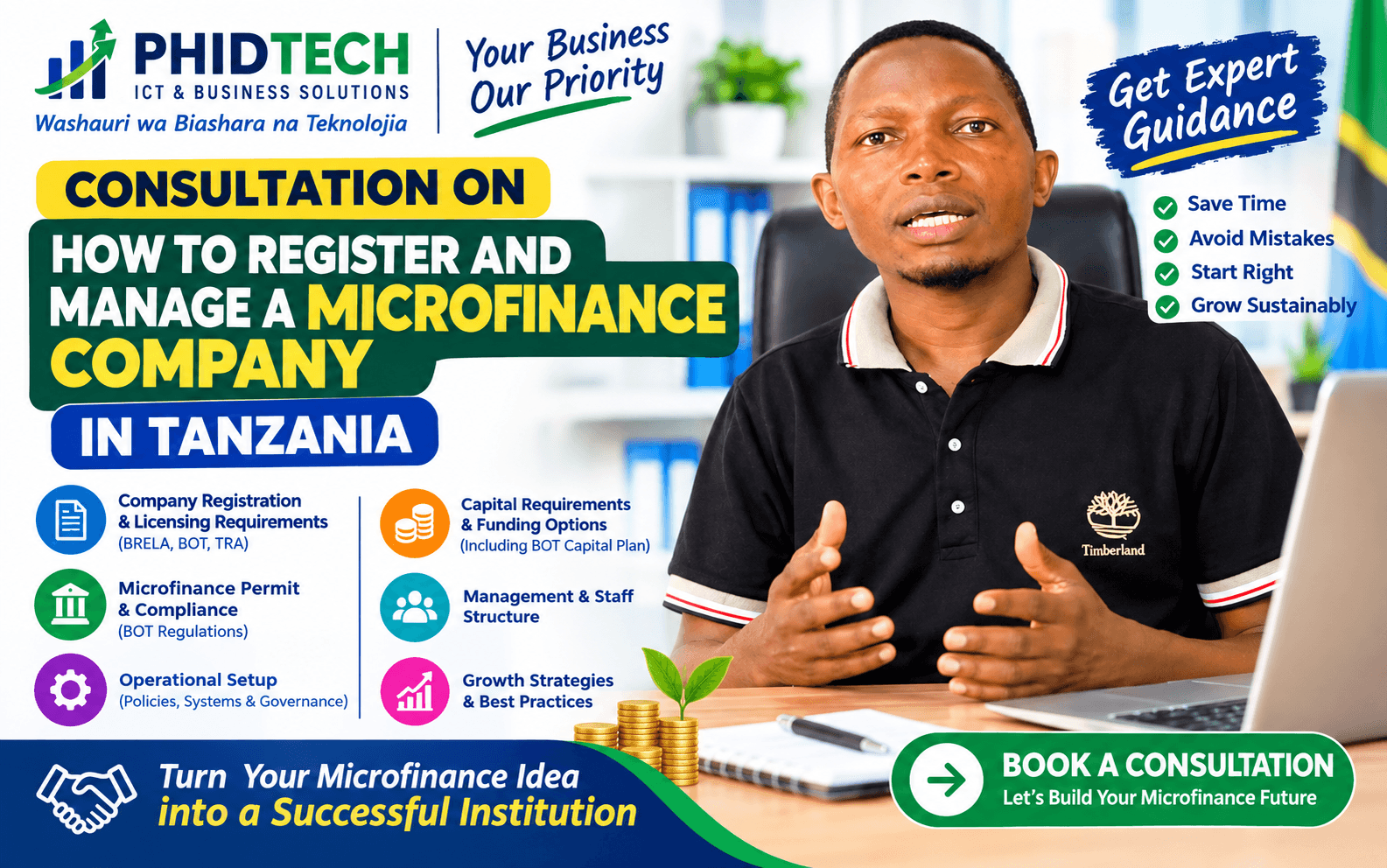 Nitakushauri kuhusu jinsi ya kuanzisha, kusajili na kusimamia kampuni ya huduma za mikopo midogo (Microfinance) nchini T — Philemon Rwegasira Bagoka on PhidTech