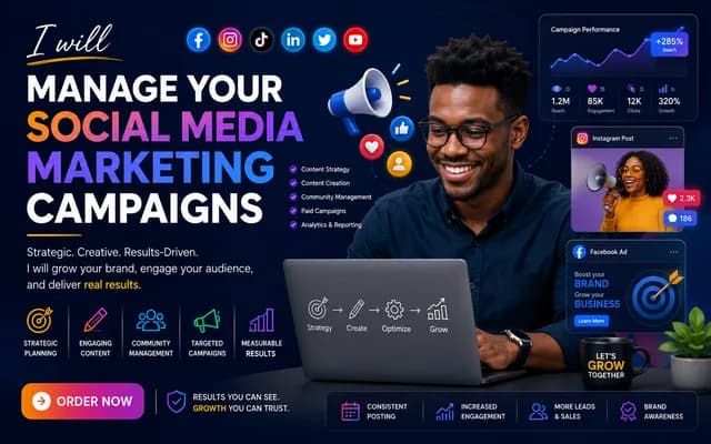 I will manage your social media marketing campaigns