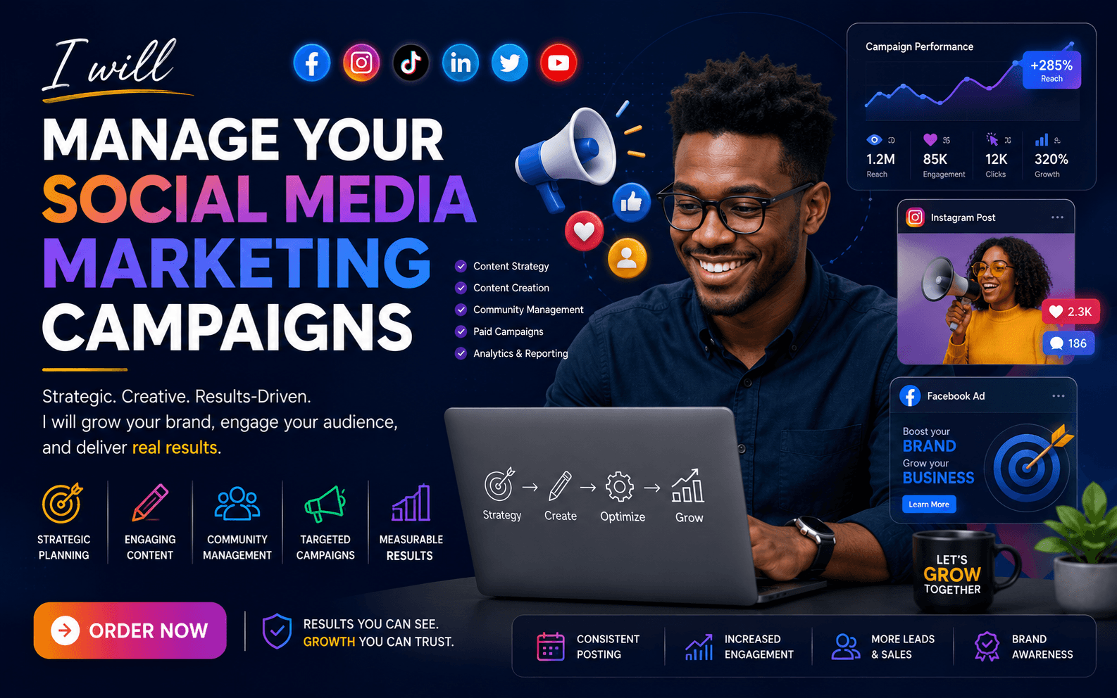I will manage your social media marketing campaigns — Phidtech Ict&Business solutions ltd on PhidTech